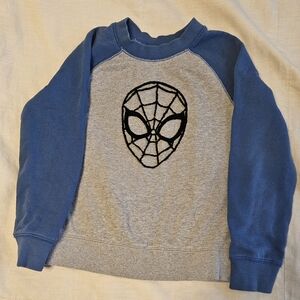 Spiderman Sweatshirt, Size 6-7, Blue/Gray